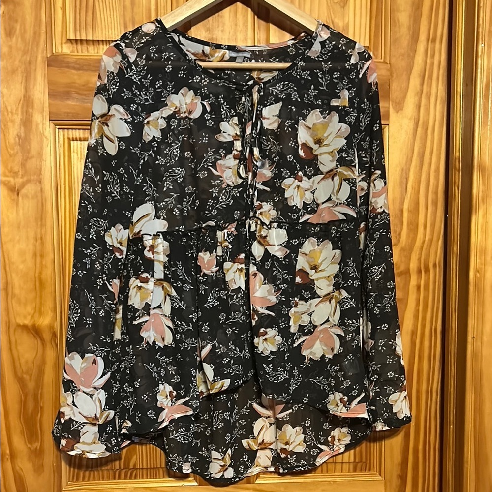 Charlotte Russe Black Floral Blouse